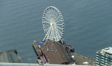 great wheel seen from sky view observatory in seattle