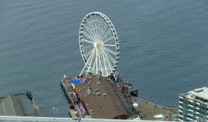 great wheel seen from sky view observatory in seattle