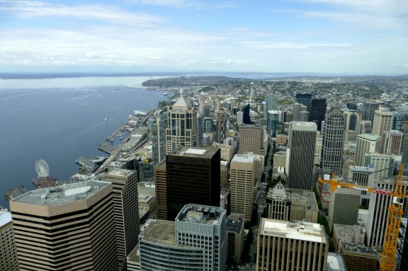 view from columbia center in seattle